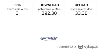robert5502 - Wlasnie przypomnialem sobie ze jest cos takiego jak speed test i mam tak...