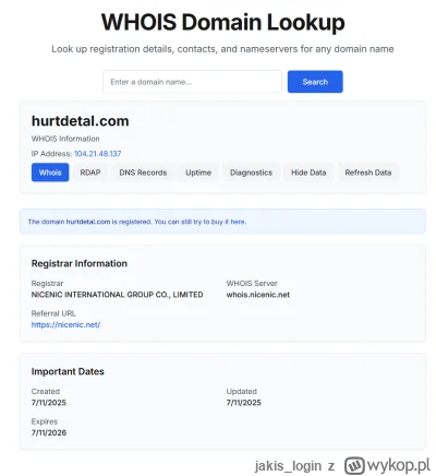 jakis_login - @Davy27: nie dziwię się, że nie możesz znaleźć. Domena zarejestrowana 1...