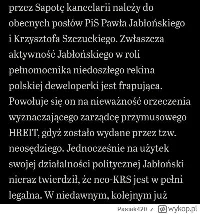 Pasiak420 - #polityka #nieruchomosci
Z artykułu o prezesie HREIT. 
Pisowiec adwokat c...