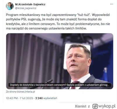 Xianist - Już za kilka dni kolejna próba przepchnięcia dopłat dla deweloperów i renti...