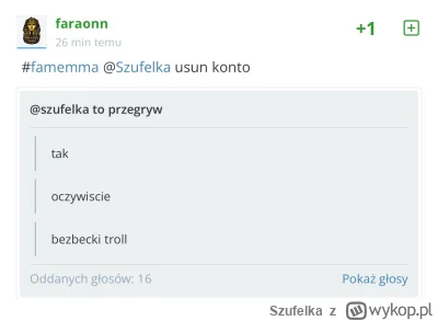 Szufelka - #famemma Ale beka @mejjt zrobił ankietę z mulciaka ale beka nie no zaraz c...