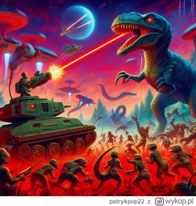 patrykpop22 - #bingimagecreator  #aiart #kosmos
#dinozaury 

Na planecie Wojny ( ͡º ͜...