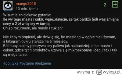 willyfog - Kiedy siedzisz na garnuszku u matki, wcinasz margaryne najtańszą i nie mas...