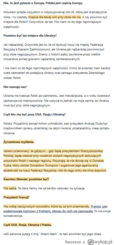 Ravexon - > Jestem przekonany, że gdy będę prezydentem Rzeczypospolitej Polskiej, będ...