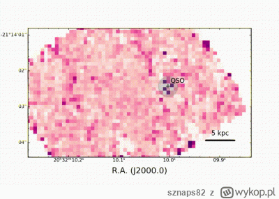 sznaps82 - Mapa emisji zjonizowanego tlenu w układzie PJ308-21, obserwowana przez Kos...