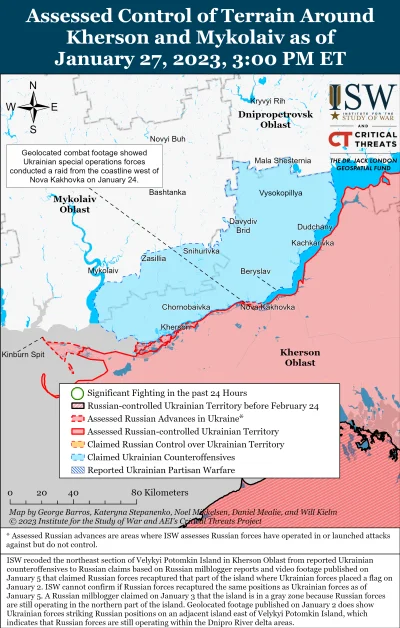 Kagernak - Południa Ukraina 

Źródła rosyjskie nie poinformowały, że 27 stycznia siły...