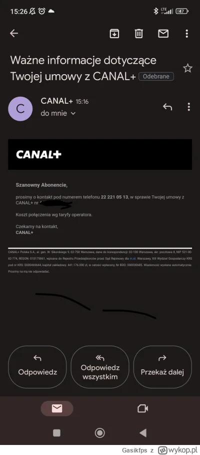 Gasikfps - Od kiedy to Canal+ życzy sobie aby do nich dzwonić i jeszcze za to samemu ...