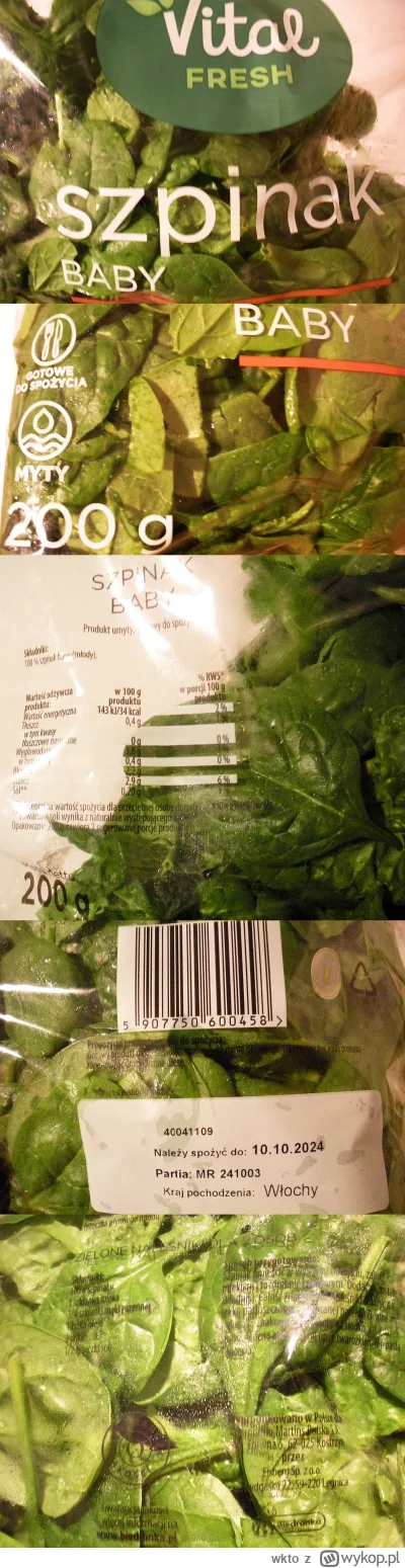 wkto - #listaproduktow
#szpinakswiezy baby (młody) Vital Fresh #biedronka
aktualny pr...