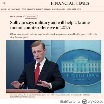 Stabilizator - Sullivan - Pomoc wojskowa Stanów Zjednoczonych pomoże Ukrainie przepro...