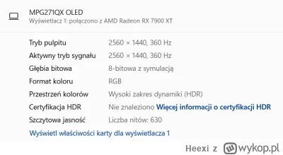 Heexi - Dlaczego mój monitor MSI MPG 271QRXDE QD-OLED wyświetla tylko obraz w 8-BIT? ...