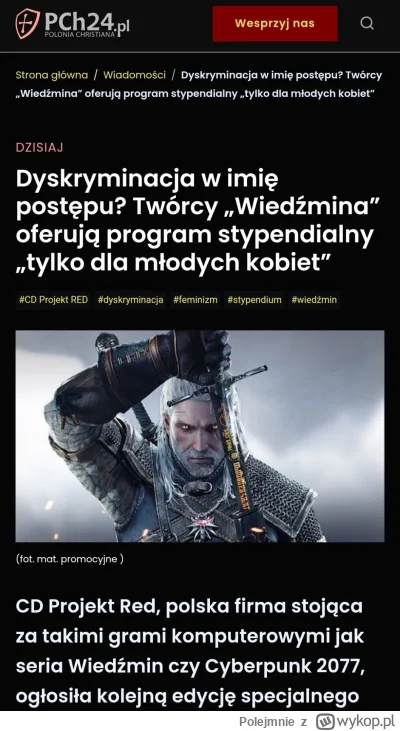 Polejmnie - CD Projekt Red oferuje program stypendialny "Dziewczyny w grze", który ma...