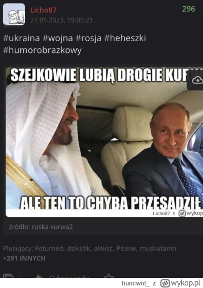 huncwot_ - wielki sukces, rozmowy negocjacyjne będą toczyć się u kumpli Putina.
co pr...