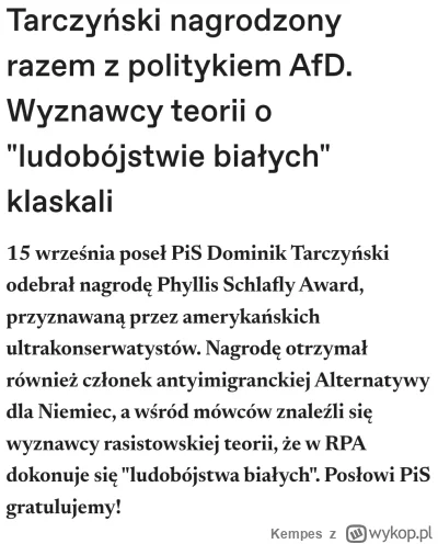 Kempes - @Wilczynski Chyba nazwisko Tarczyński jest ci znane? XD