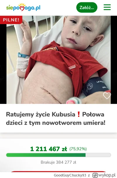 GoodGuyChucky93 - Widzę, że akcja promowania i wpłacania na zbiórkę dla 4 letniego Ku...