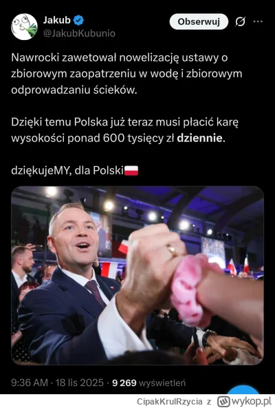CipakKrulRzycia - #bekazpisu #polityka #nawrocki #woda
pijcie puki można