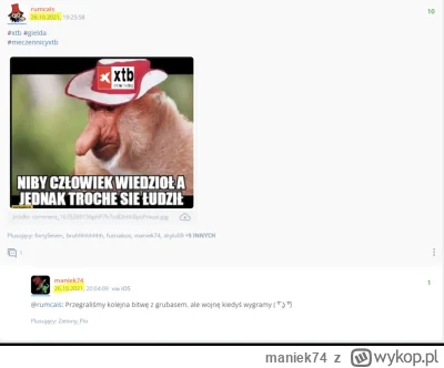 maniek74 - #gielda #meczennicyxtb 

wspomnień czar, z czasów, kiedy gruby trzepał les...