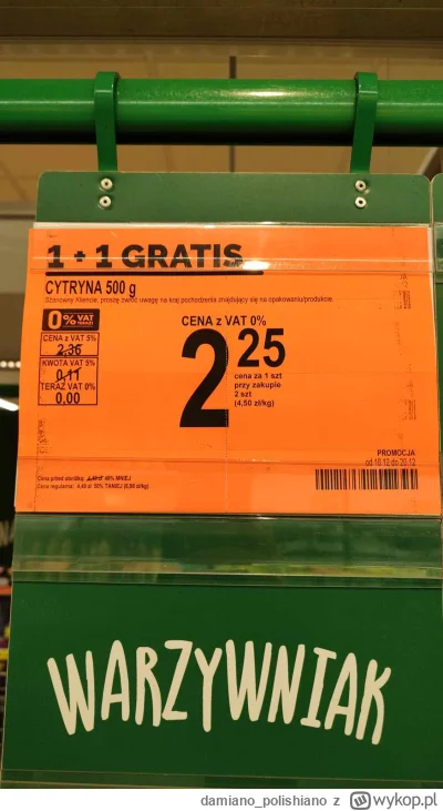 damiano_polishiano - #biedronka #zalesie
1 + 1 gratis
2,25 za sztukę
Czyli 4,50 za 1 ...