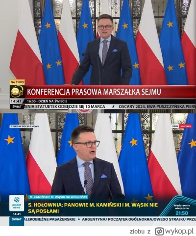 ziobu - Polsat News proszę nie kłamać że tylko u was można oglądać Konferencje Hołown...
