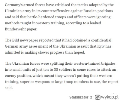 Stabilizator - The Times 
"Niemiecka armia twierdzi, że Ukraina marnuje zachodnie szk...