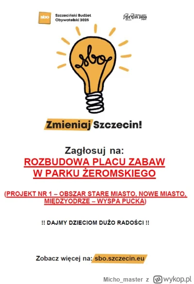 Micho_master - Jeśli ktoś jeszcze nie zagłosował na SBO (Szczeciński Budżet Obywatels...