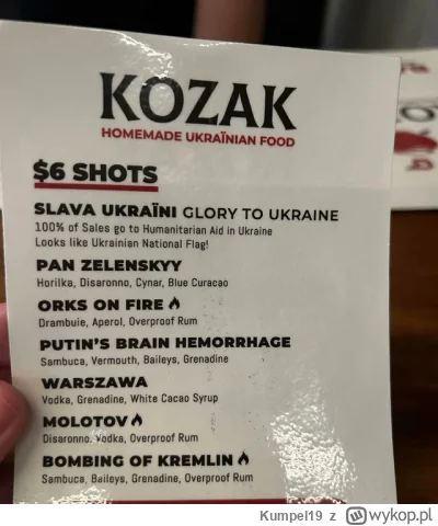 Kumpel19 - Menu kanadyjskiej restauracji "Kozak - Ukrainian Food" w Vancouver. 

#ukr...