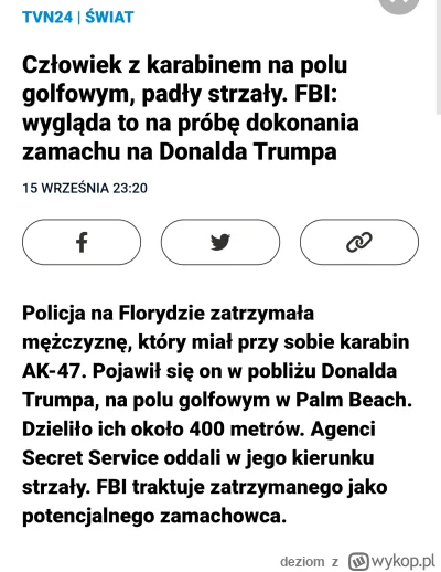 deziom - Tymczasem w USA, znowu ktoś próbował odstrzelić Trumpa XD #powodz #usa #swia...