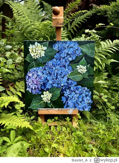 Bastet_A - Hortensje ogrodowe ukończone po ok. 3 latach odkąd zaczęłam je malować… Ob...