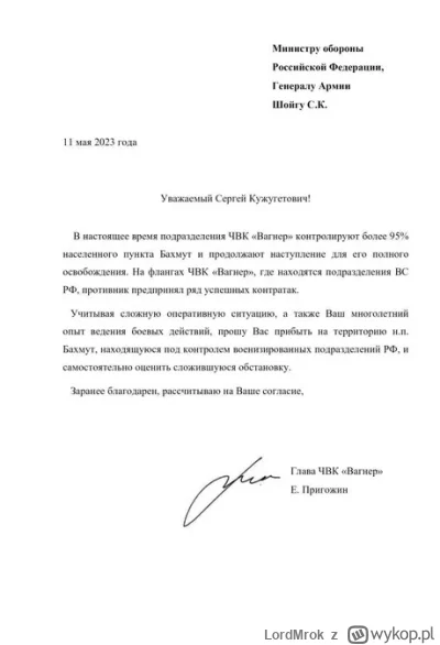 LordMrok - #rosja #wojna #ukraina
minister obrony
Federacja Rosyjska, generał armii
S...