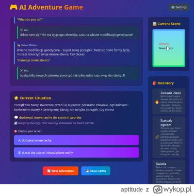aptitude - Tworząc "infinity" grę gdzie cały scenariusz generuje tylko AI, to może zł...