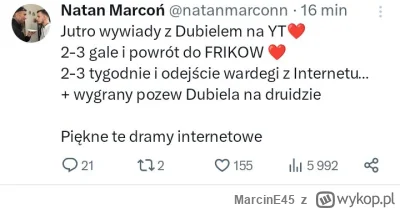 MarcinE45 - Czyli tfu hiena ekiert zapowiada na jutro mocny wywiad to chodzi o dubiel...