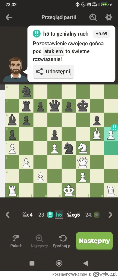 PokemonowyRambo - #chwalesie #szachy pierwszy raz genialny ruch. Nie bardzo wiem, dla...