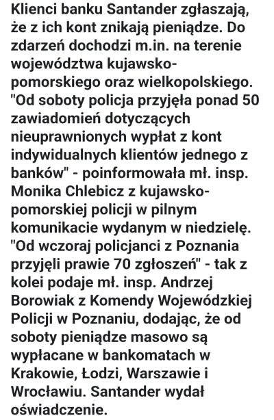 dzieju41 - #santander #banki #kradziez Trzymajcie się i sprawdzajcie swoje konta