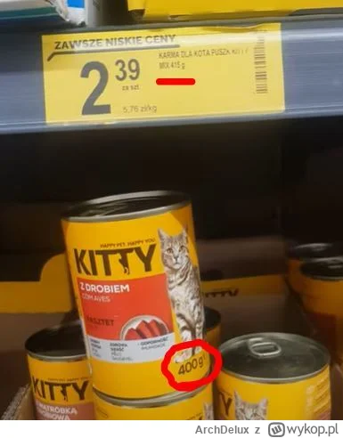 ArchDelux - Tu w ogóle coś nie gra już na cenówkach, bo sprawdzana puszka ma gramatur...