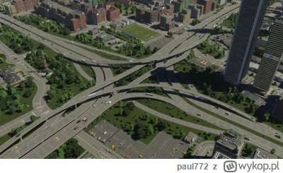 paul772 - #citiesskylines  Nowe skrzyżowanie autostrad, które wiedzie z głównym nurte...