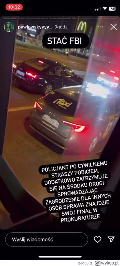 lorquu - Policjant po służbie dorabiając na Taxi grozi pobiciem kierowcy ciężarówki (...
