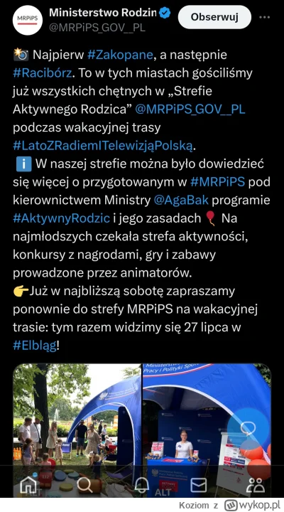 Koziom - Kilka dni temu złożyli zawiadomienie do prokuratury na pikniki 800+. No i sp...