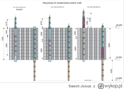 Sweet-Jesus - Rozmieszczenie zmodernizowanych prętów regulacyjnych w reaktorze RBMK.