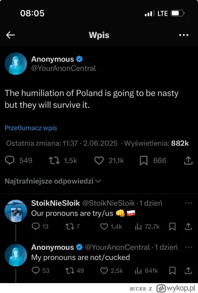 arcxa - #twitter verified anonymous, więc [OSTROZNIE]

#heheszki #polityka #anonymous...