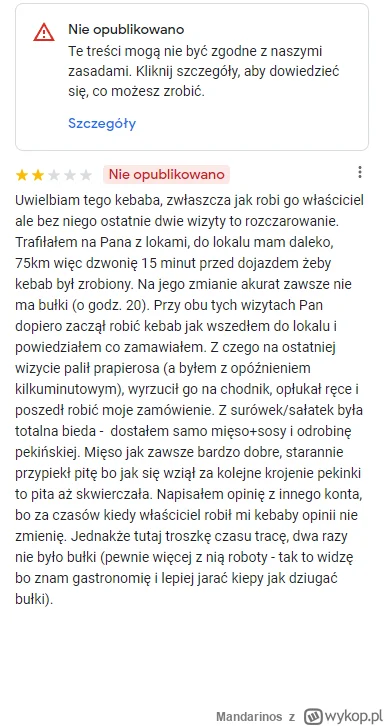 Mandarinos - Cenzura Google, proszę o pomoc i wskazanie w którym miejscu popełniłem b...