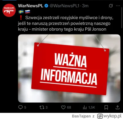 BasTajpan - I jak tam @Metris ? Jaki przekaz na dziś? NATO nie pozwoli na eskalację? ...