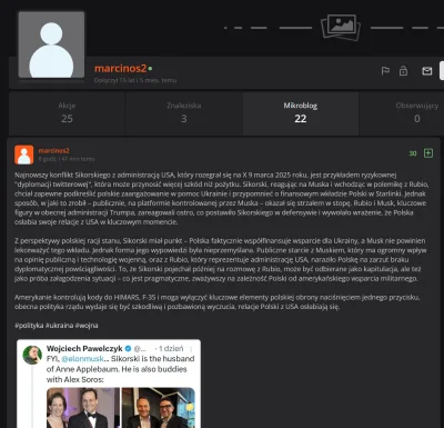 Victusestin_vita - Konto założone 15 lat temu, 22 akcje na mikroblogu, wszystkie w ci...