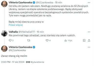 lkg1 - Aż się uśmiechnąłem z tej odpowiedzi, z pani Viktorii to niezły gigachad jest ...