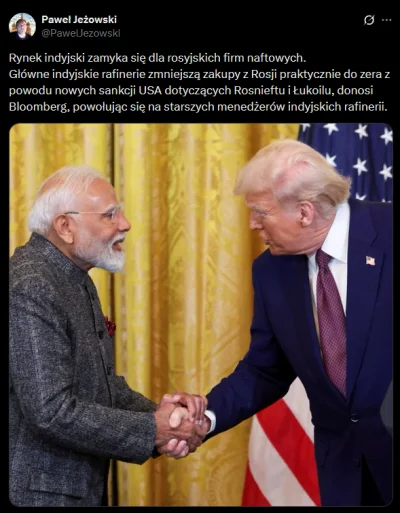 mleko3-2procent - Indie radykalnie ograniczają zakupy rosyjskiej ropy. Oczywiście to ...