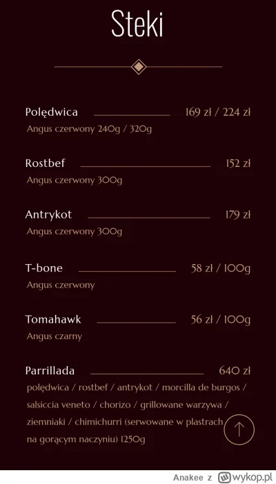 Anakee - @proszebardzo2 masz ceny z argetynskiej wołowiny. Za mięso. Dodaj starter, d...