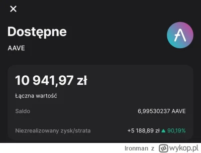 lronman - Generalnie to AAVE p------o i zaraz mam zwrot czysty.

#aave #kryptowaluty
