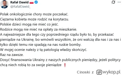 Cinoski - To chyba dobrze, że pieniądze Polaków nie idą na trucie ludzi przez masońsk...