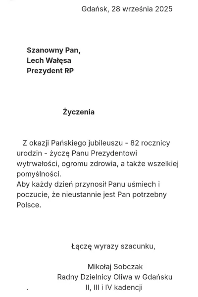 MikSob1985 - Panu Prezydentowi Lechowi Wałęsie najlepszego 
✌️🎂🇵🇱 ‎⁨

#lechwalesa ...