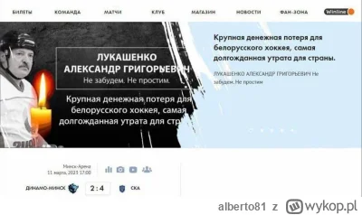 alberto81 - Łukaszenka odszedł na łono Abrahama
Ruskie jeszcze udają że go leczą,ale ...
