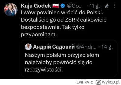 EvilToy - Kiedy doprowadziłaś do prawie całkowitego zakazu aborcji w Polsce, więc zos...