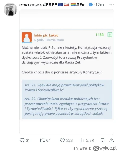 ishwaw - @lubiepic_kakao Pani prokurator Ewa Wrzosek cię cytuje